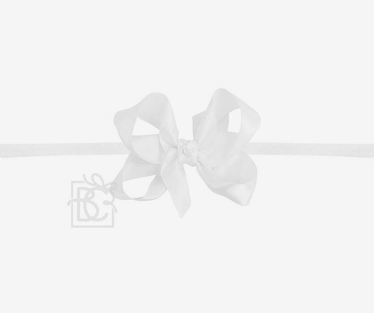 White Satin Bow Headband