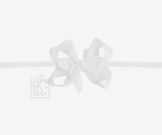 White Satin Bow Headband