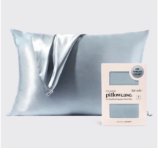 Kitsch Satin Pillow Case - Haze Blue
