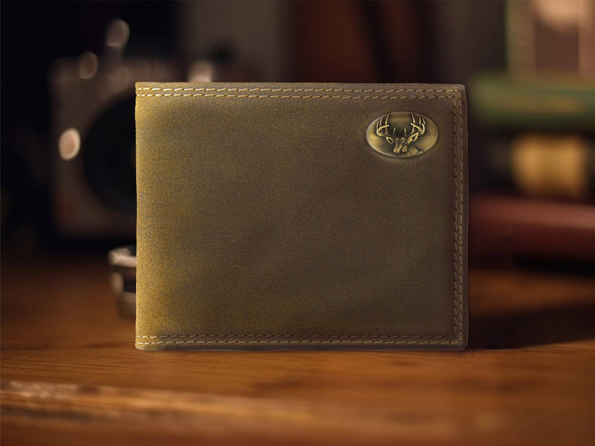 Vintage Leather Bifold Wallet - Buck
