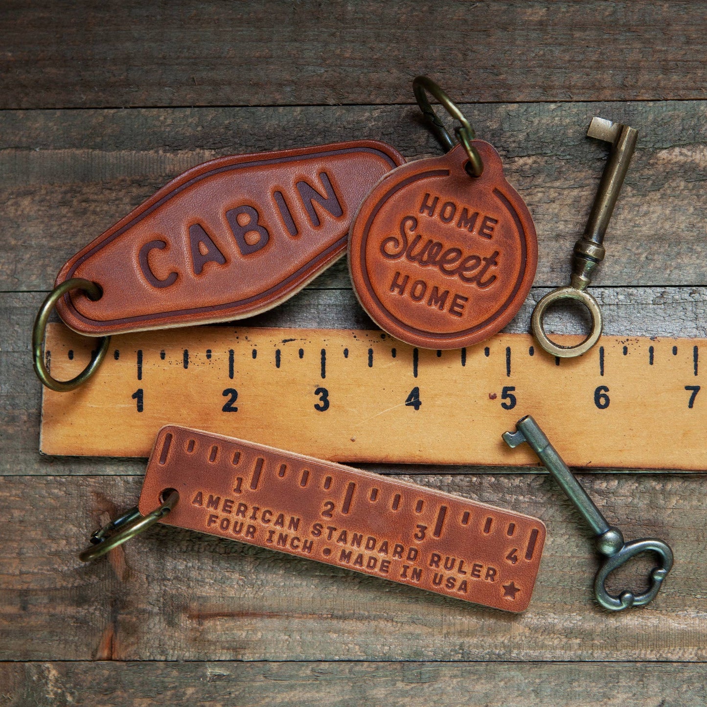 Leather Keychain - Ruler