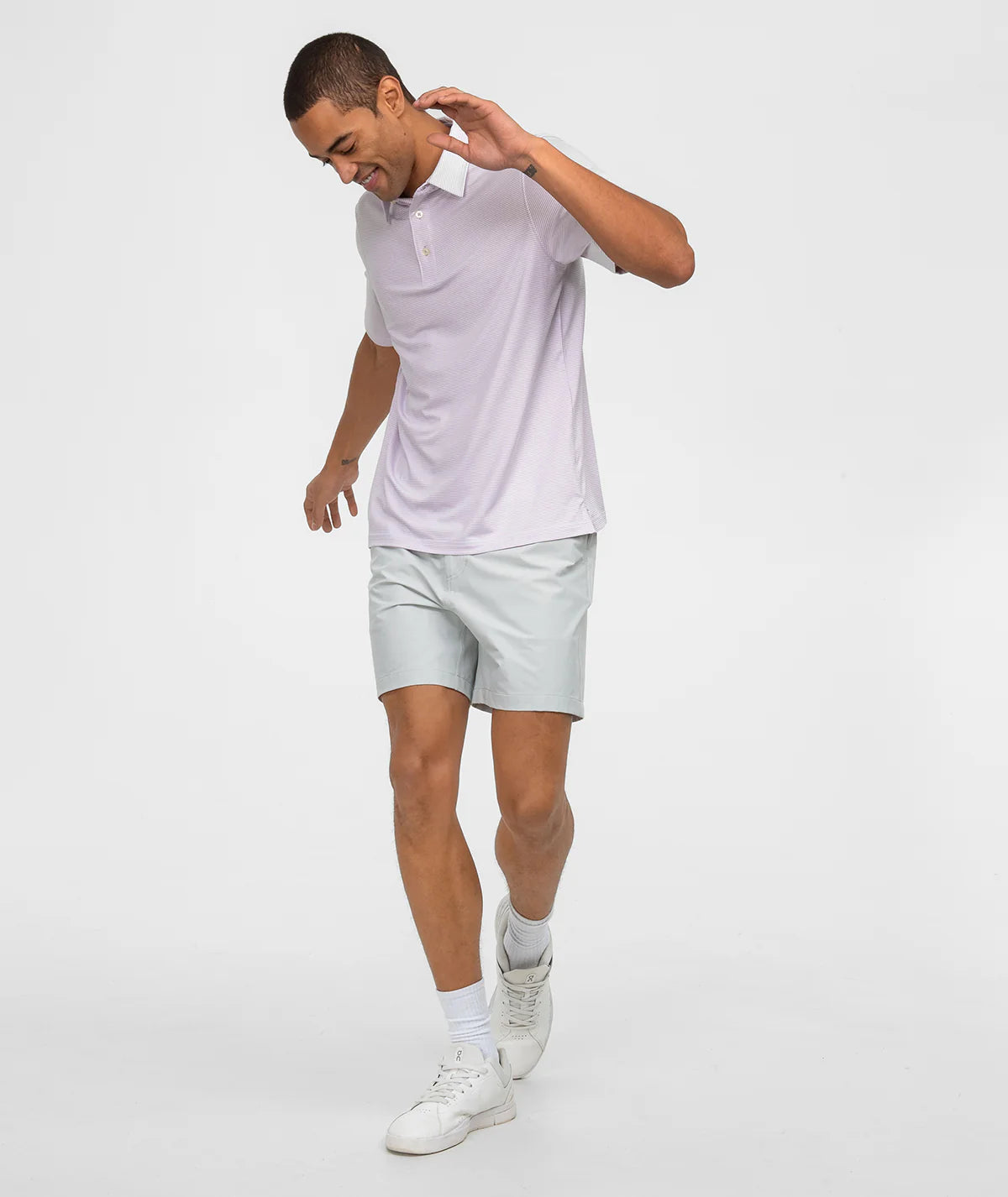 Madison Stripe Polo - Orchid Petal