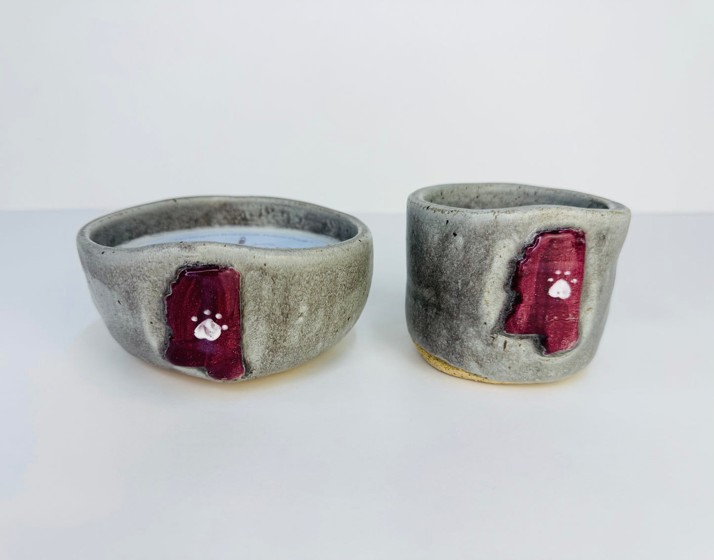 Oxford Pottery Candle - Maroon
