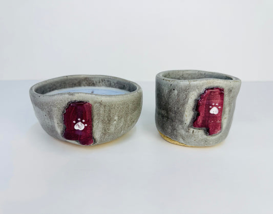 Oxford Pottery Candle - Maroon