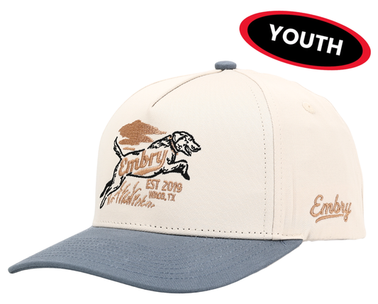 Embry Youth Hat - Cream/Blue Retriever
