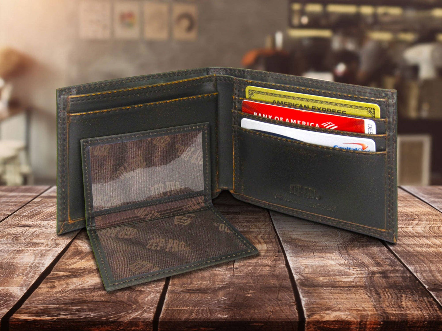 Burnished Leather Bifold Wallet - OleMiss