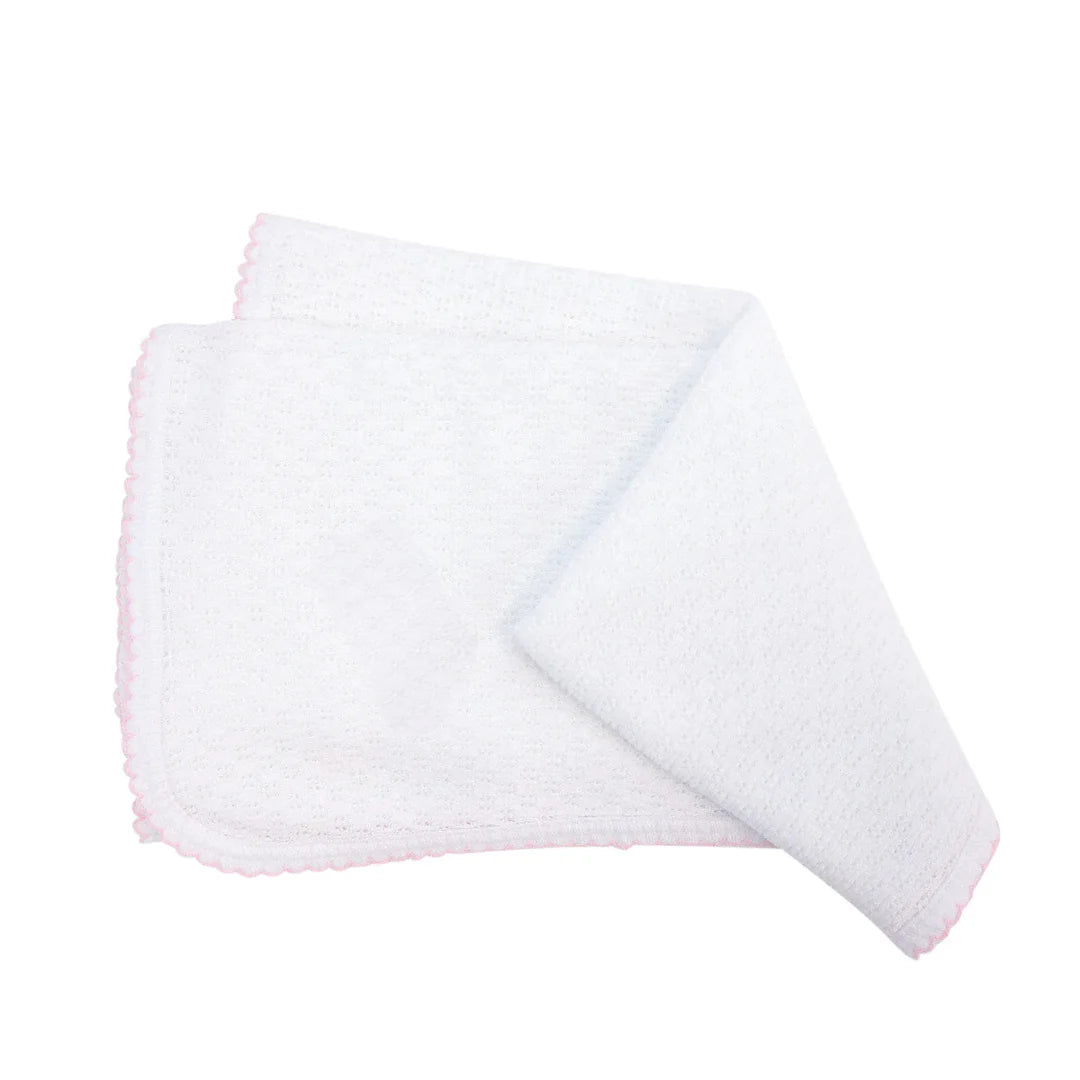 Pink Trim Knit Swaddle Blanket