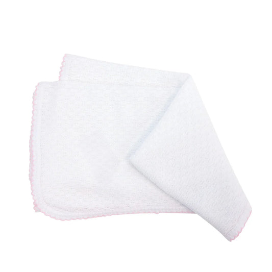 Pink Trim Knit Swaddle Blanket