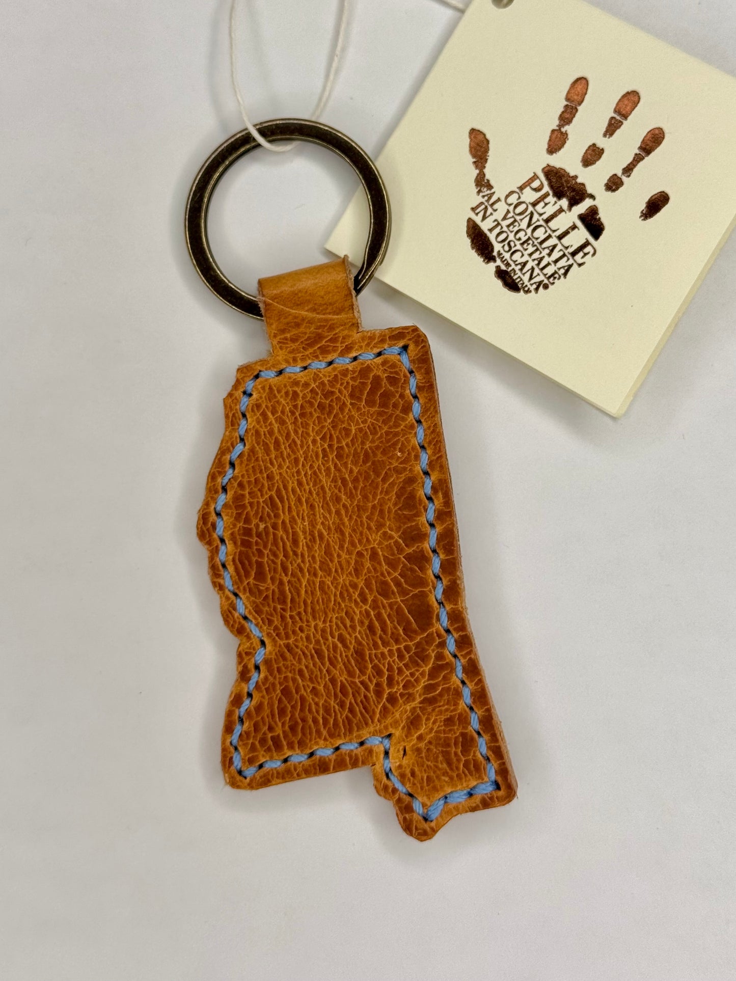 Italian Leather Keychain - MS