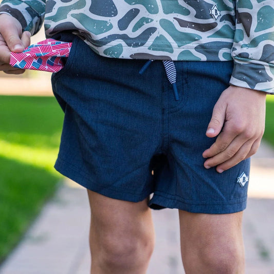 Youth Athletic Short - Heather Navy
