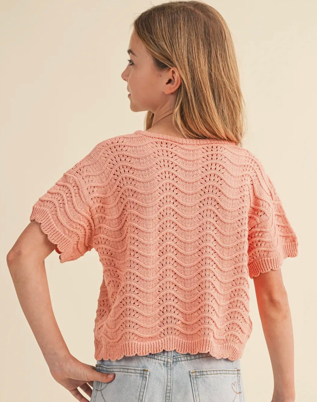 Girls: Coral Cutie Crochet Top