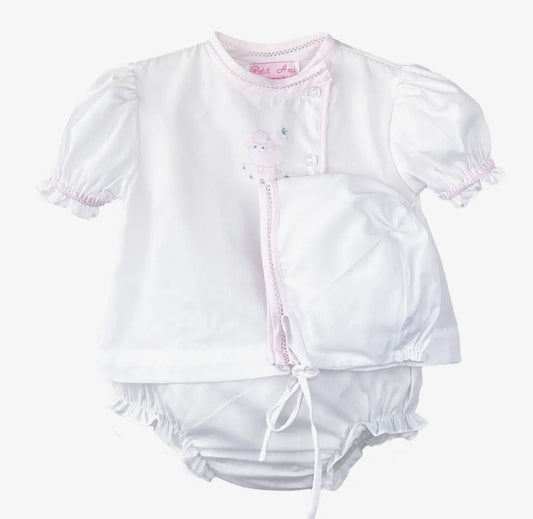 Shadow Stitch Lamb Diaper Set
