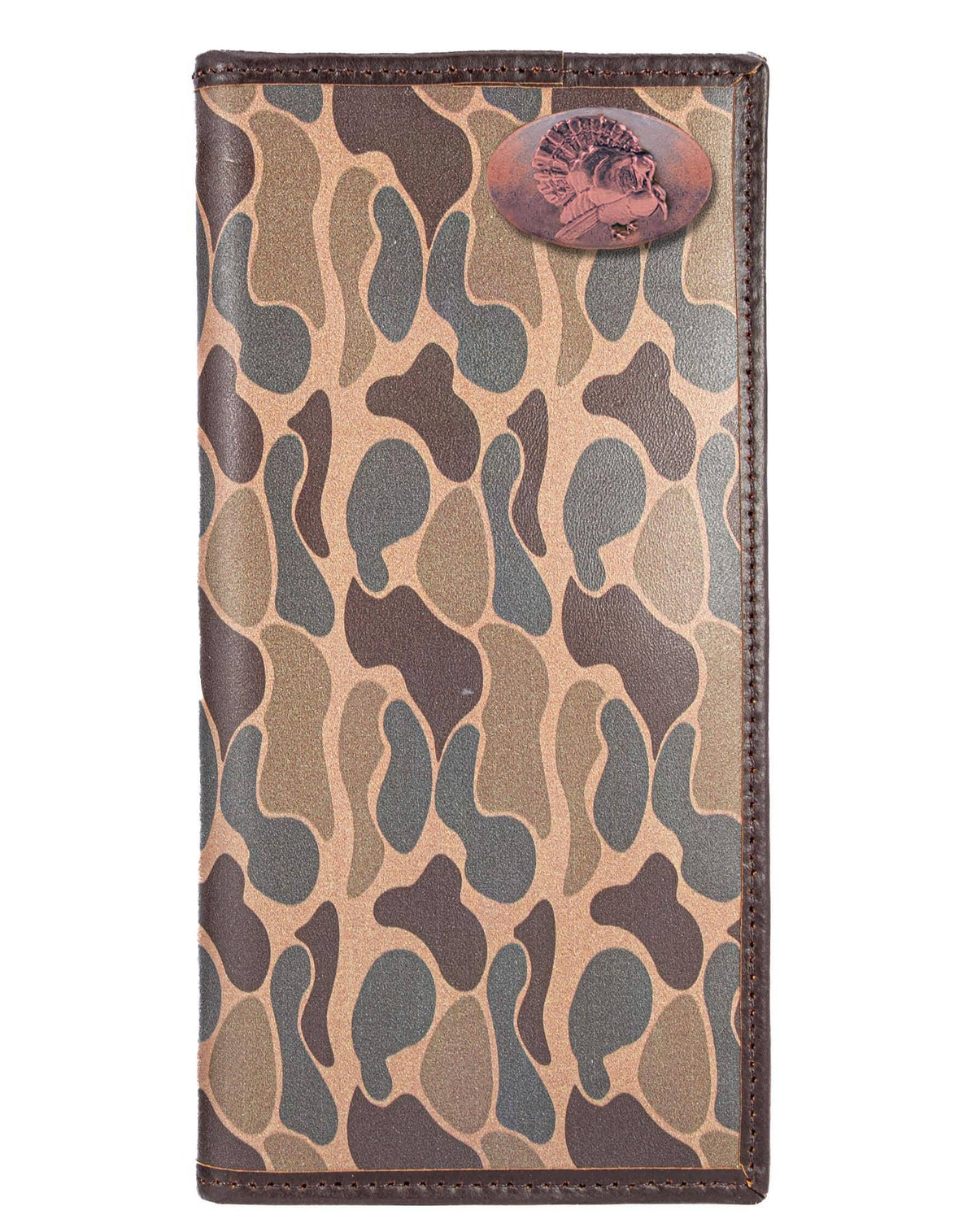 Leather Secretary Wallet - Camo Turkey