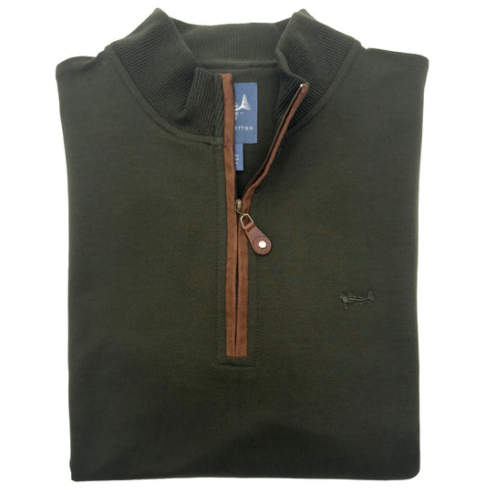 French Terry Quarter Zip - Forest Green