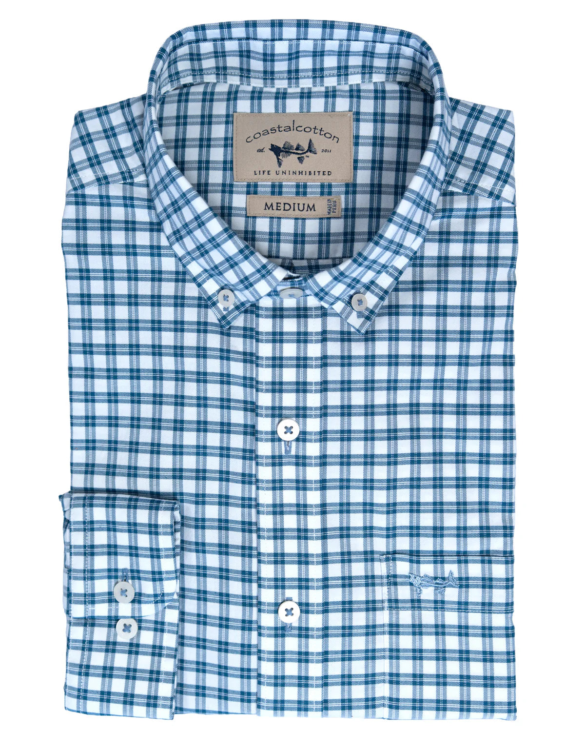 Plaid Button Down - Marine Blue