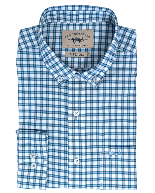 Plaid Button Down - Marine Blue