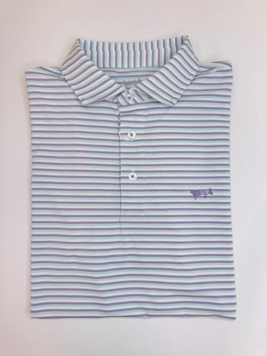 Men’s Polo - Aqua Stripe
