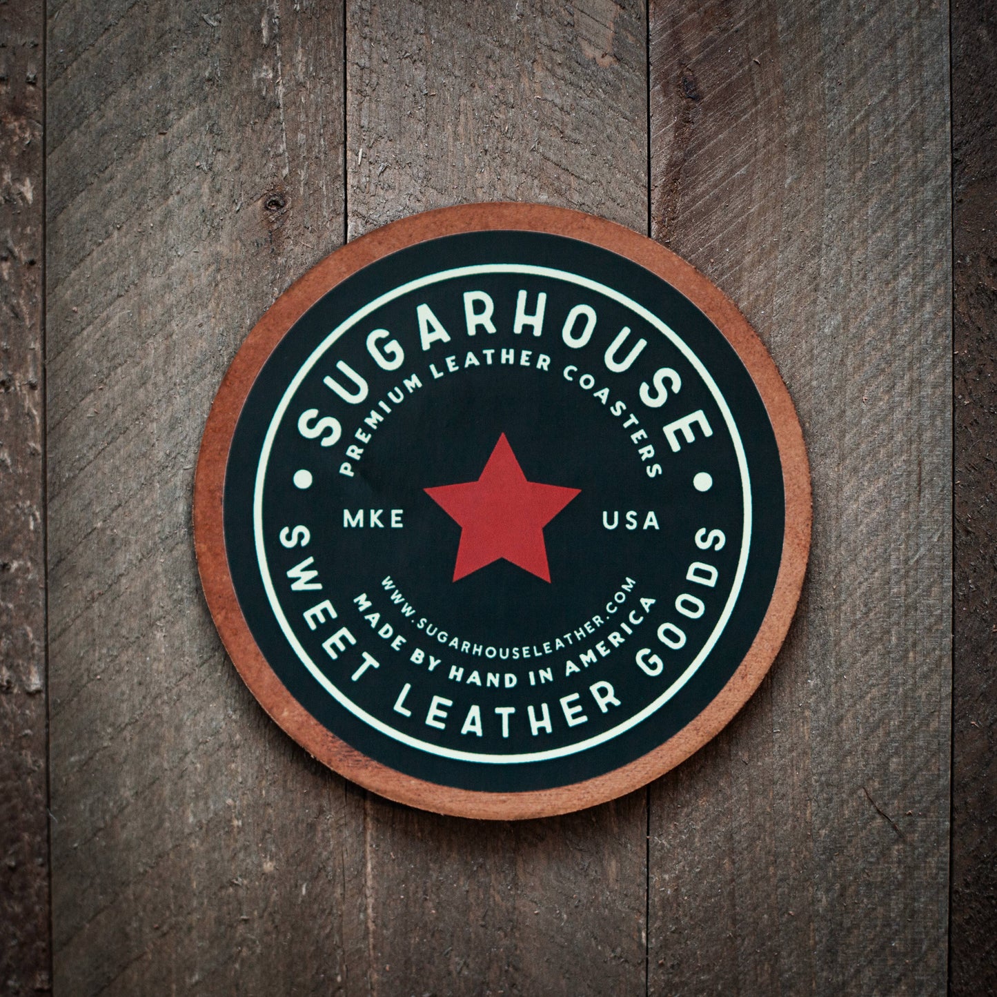 Leather Coaster - Golfer