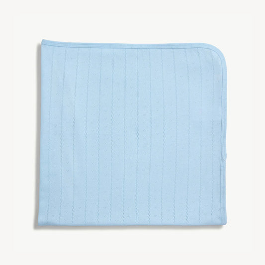Blue Love Lines Pointelle Blanket