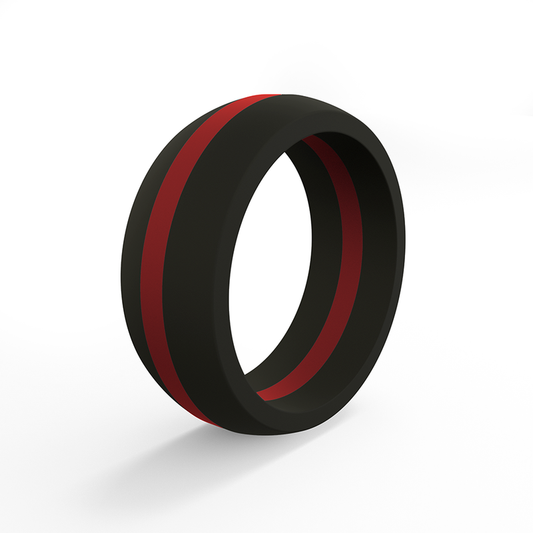 Thin Red Line Silicone Ring