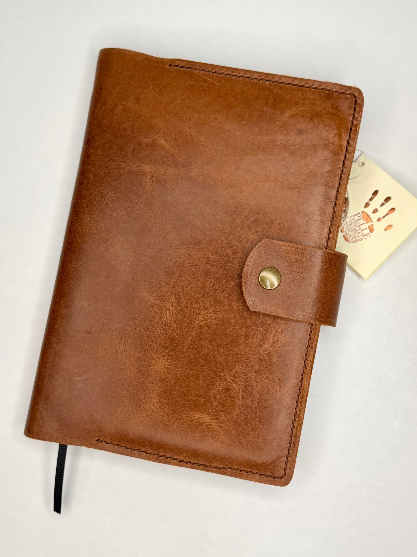 Italian Leather Notebook - Waxy, Cognac
