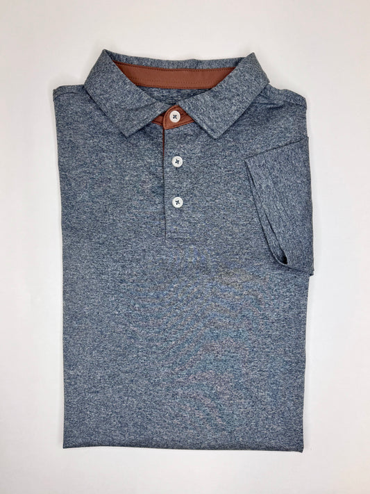 Youth Grayton Heather Polo - Yale Navy