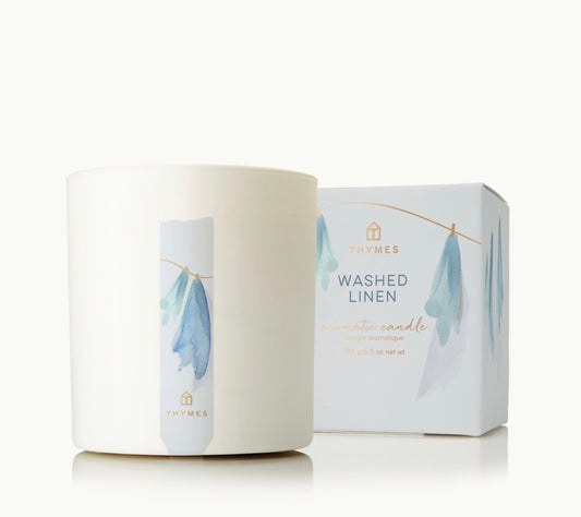 Thymes Poured Candle - Washed Linen