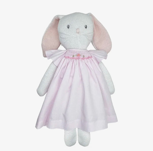 Knit Bunny with Pink Check Dress