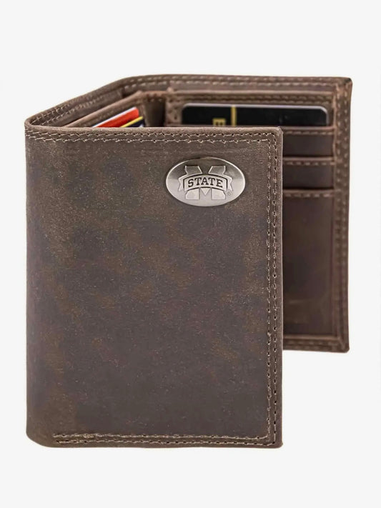 Zep-Pro Leather Trifold Wallet - Mississippi State Bulldogs