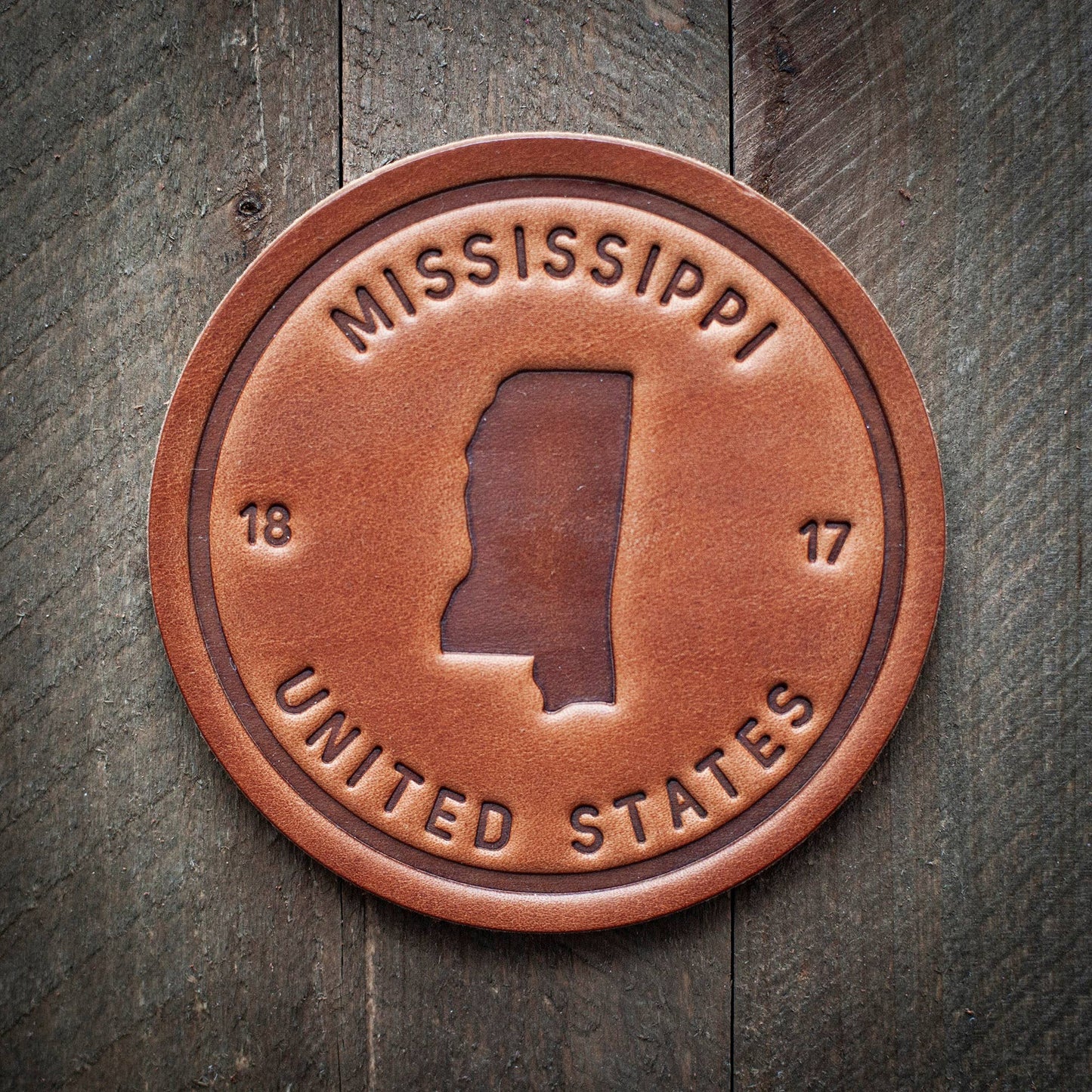 Leather Coaster - Mississippi