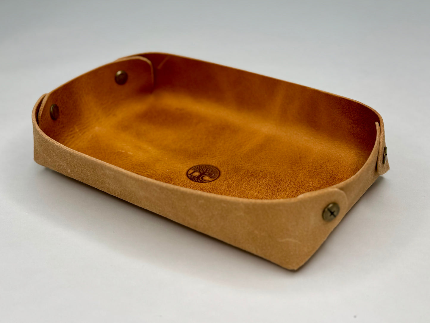 Italian Leather Valet Tray - Natural
