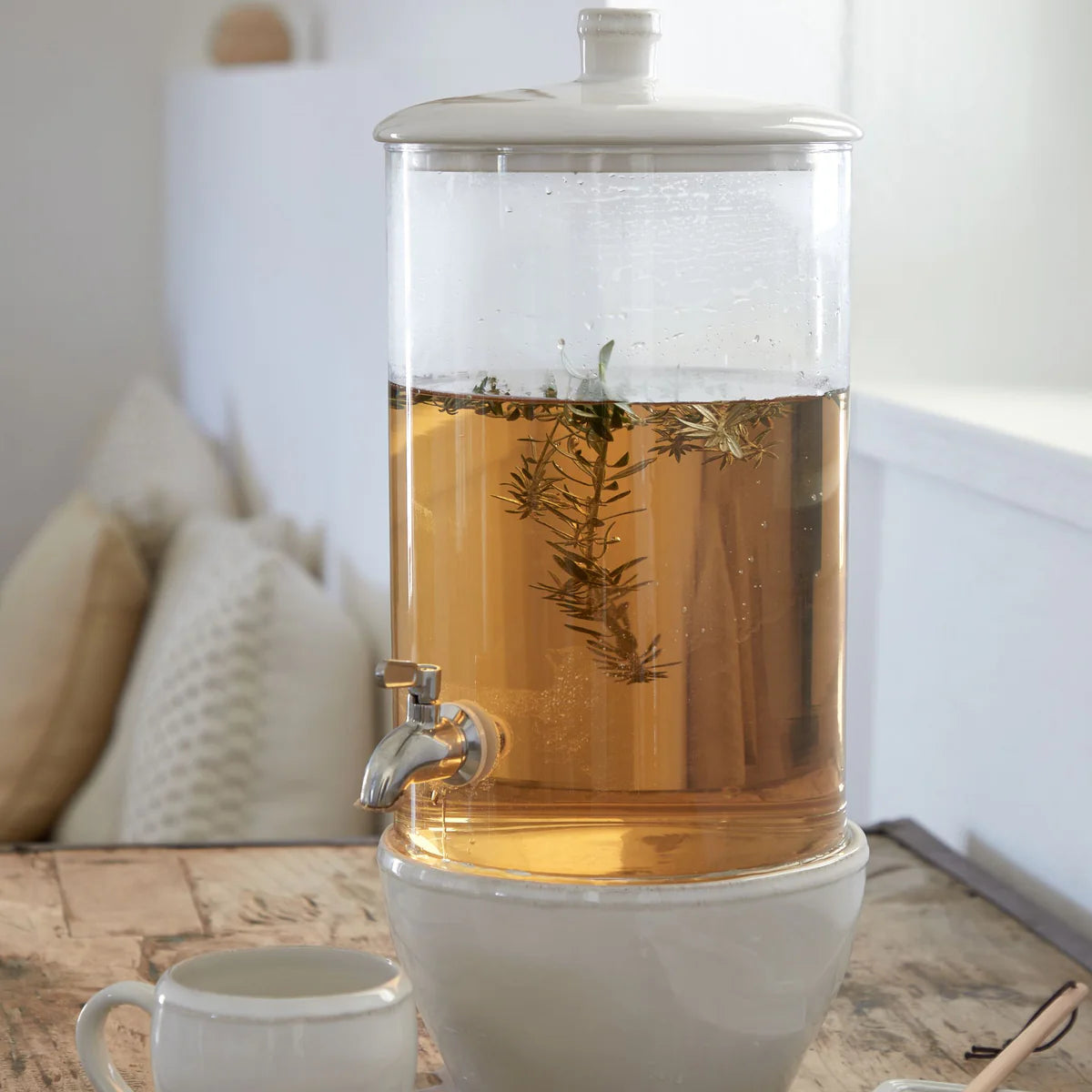 Glass Drink Dispenser with Stand Fontana