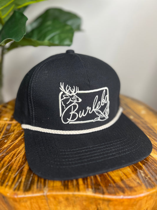 Burlebo Black Patch Logo Rope Hat