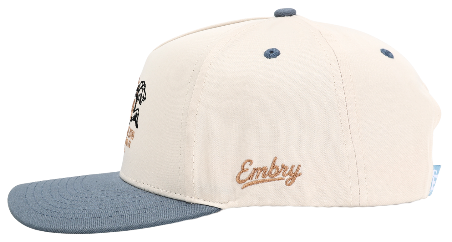 Embry Outdoors Hat - Cream/Blue Retriever