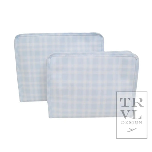 Roadie Large - Pimlico Plaid Blue Zip Pouch