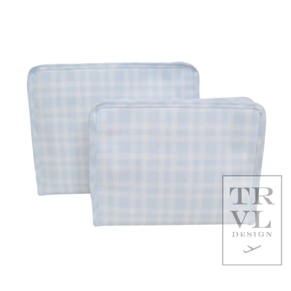 Roadie Medium - Pimlico Plaid Blue Zip Pouch