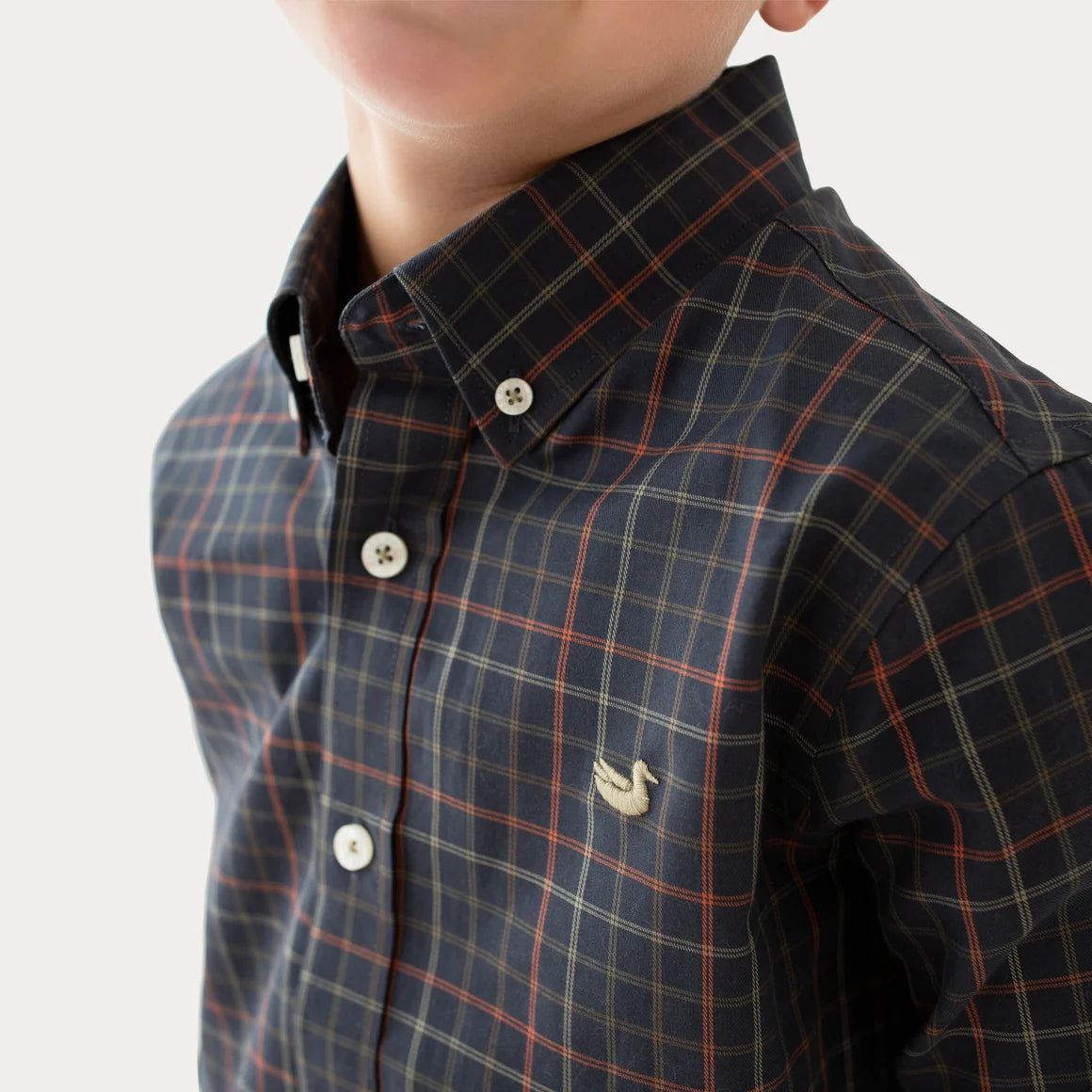 Youth Dress Shirt - Navy & Olive