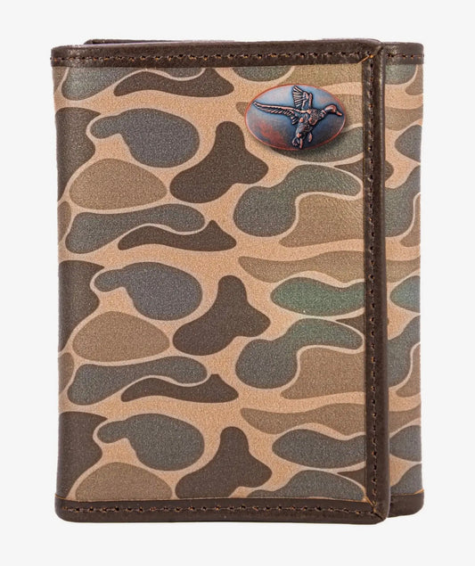 Zep-Pro Leather Trifold Wallet - Mallard/Old School Camo