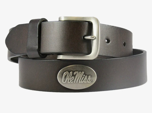 Zep-Pro Men's Collegiate Leather Belt - Ole Miss Rebels