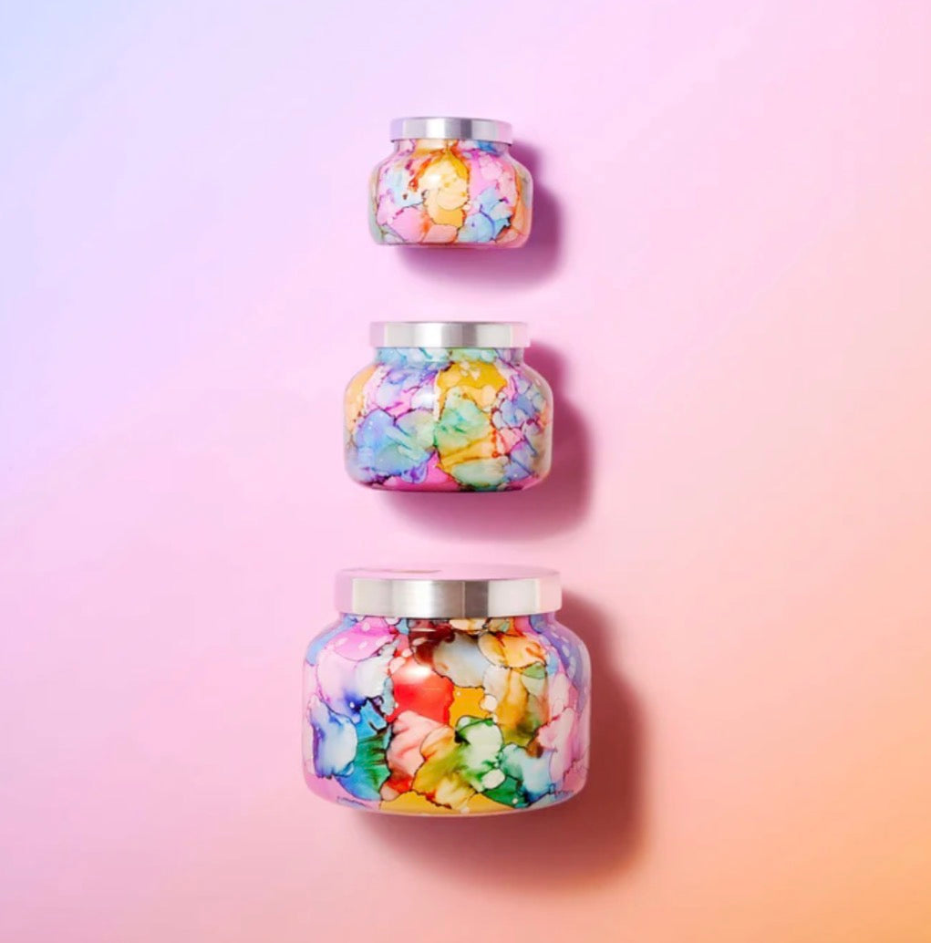 Volcano Rainbow Watercolor Candle