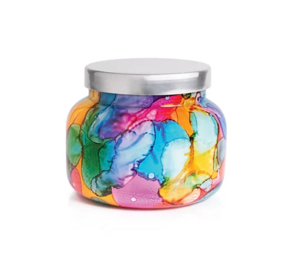 Volcano Rainbow Watercolor Candle