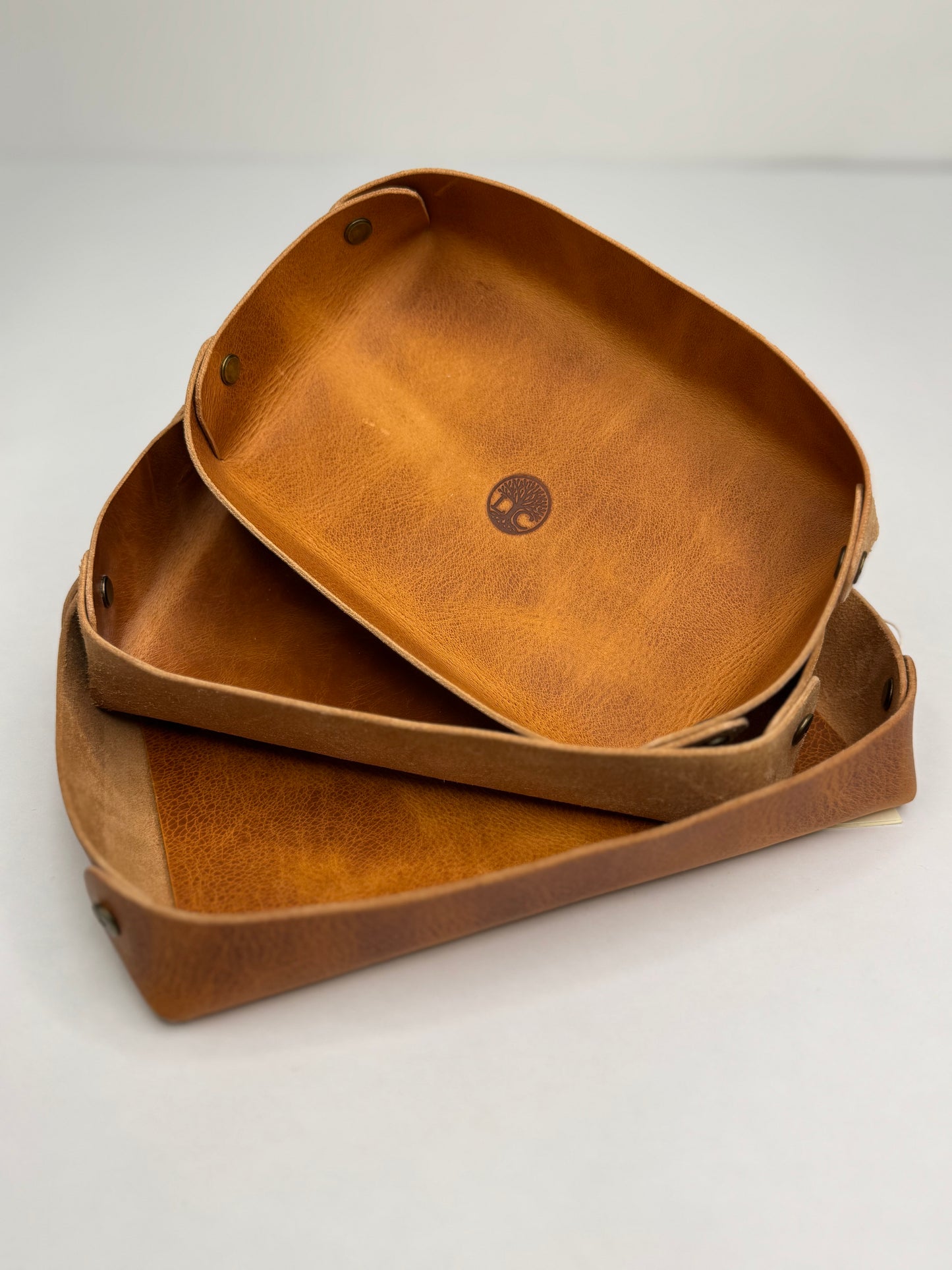 Italian Leather Valet Tray - Natural