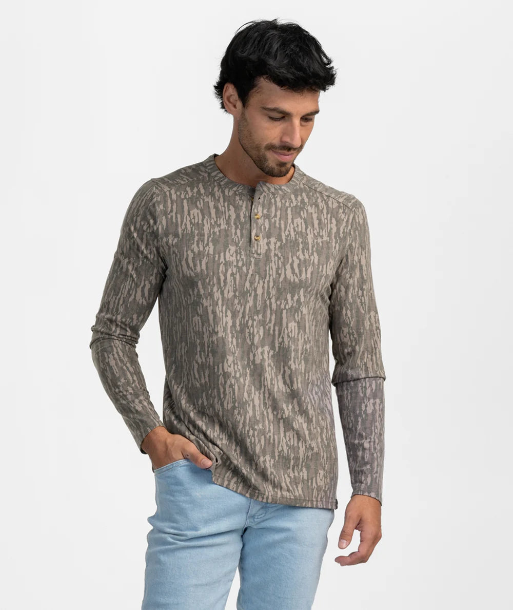 Max Comfort LS Henley - Tree Bark