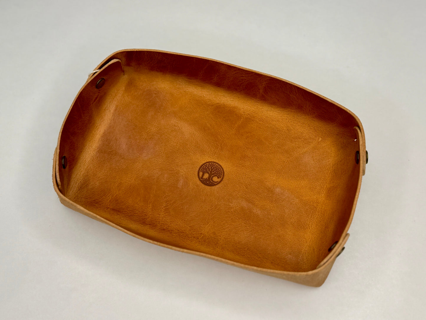 Italian Leather Valet Tray - Natural