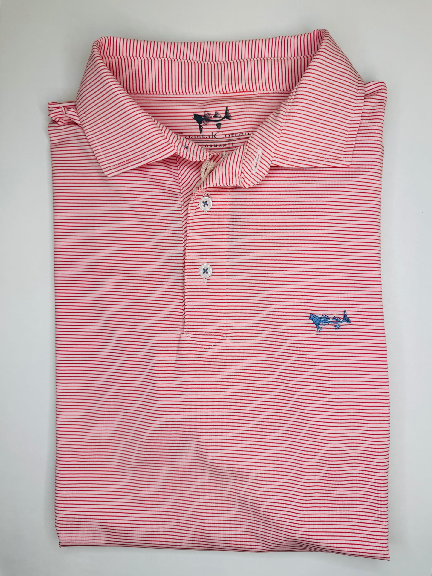 Coral Micro Stripe Polo