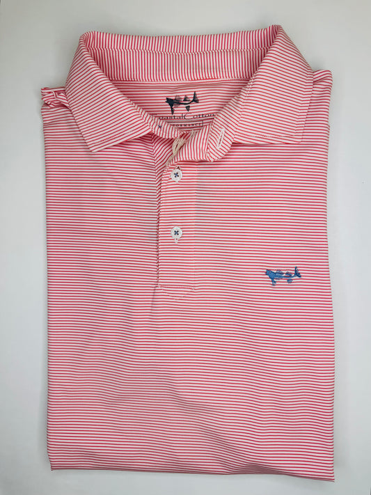 Coral Micro Stripe Polo