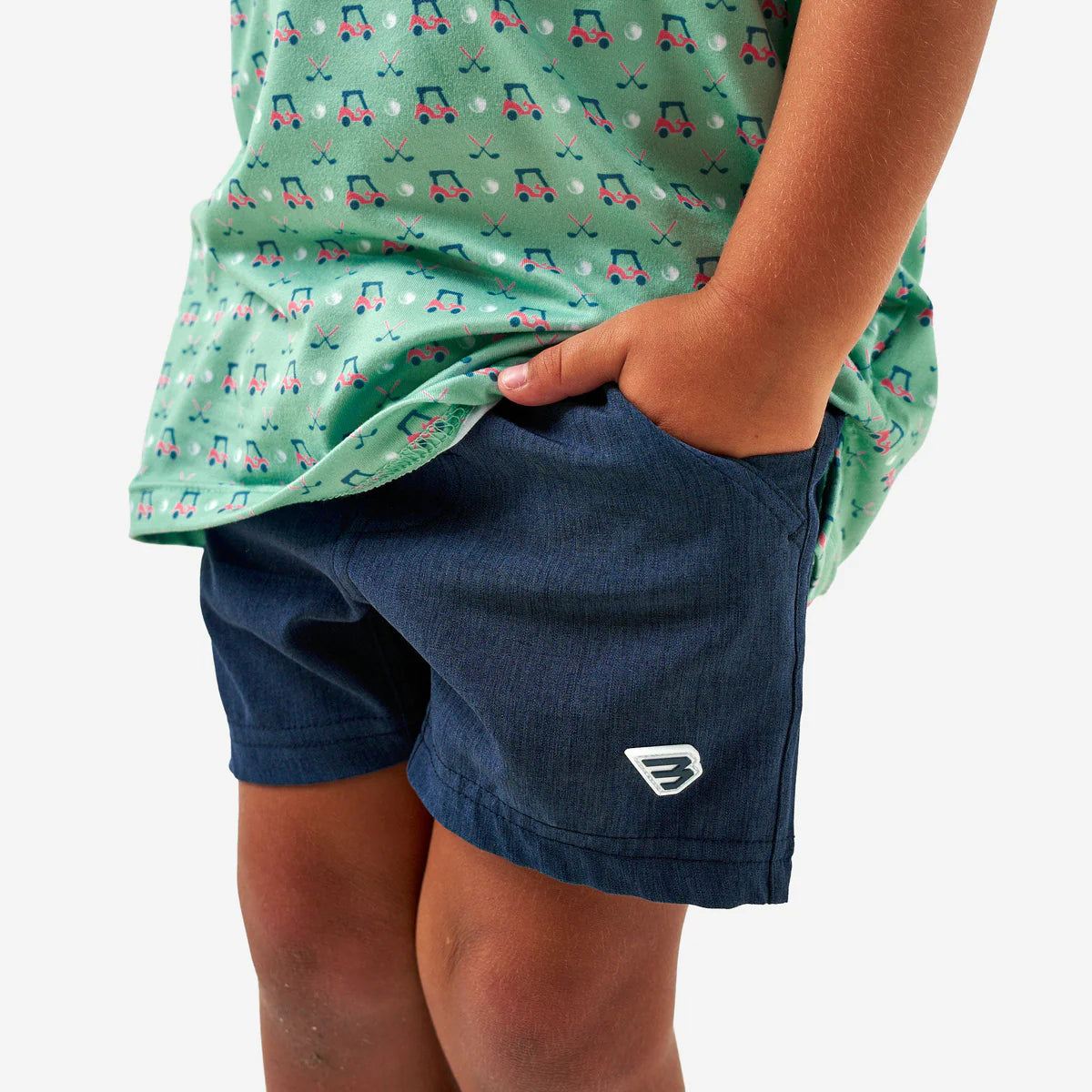 Youth Athletic Short - Heather Navy