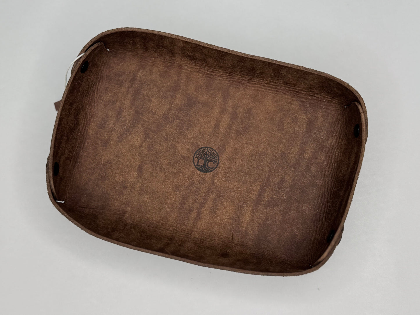 Italian Leather Valet Tray - Dark Brown