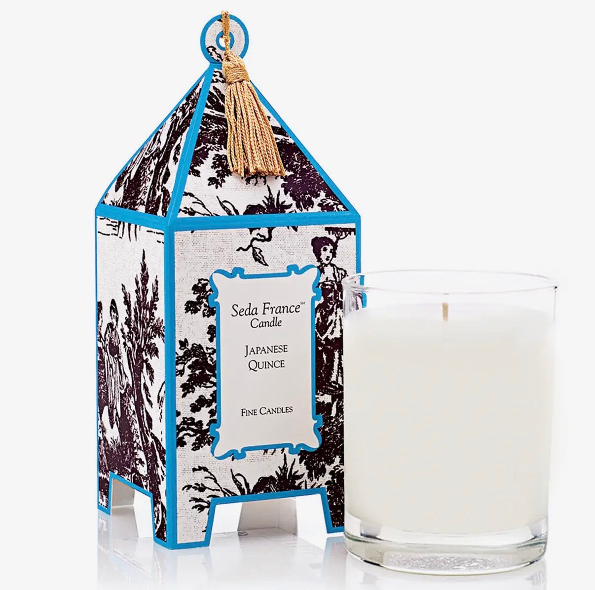 Japanese Quince Toile Pagoda Candle