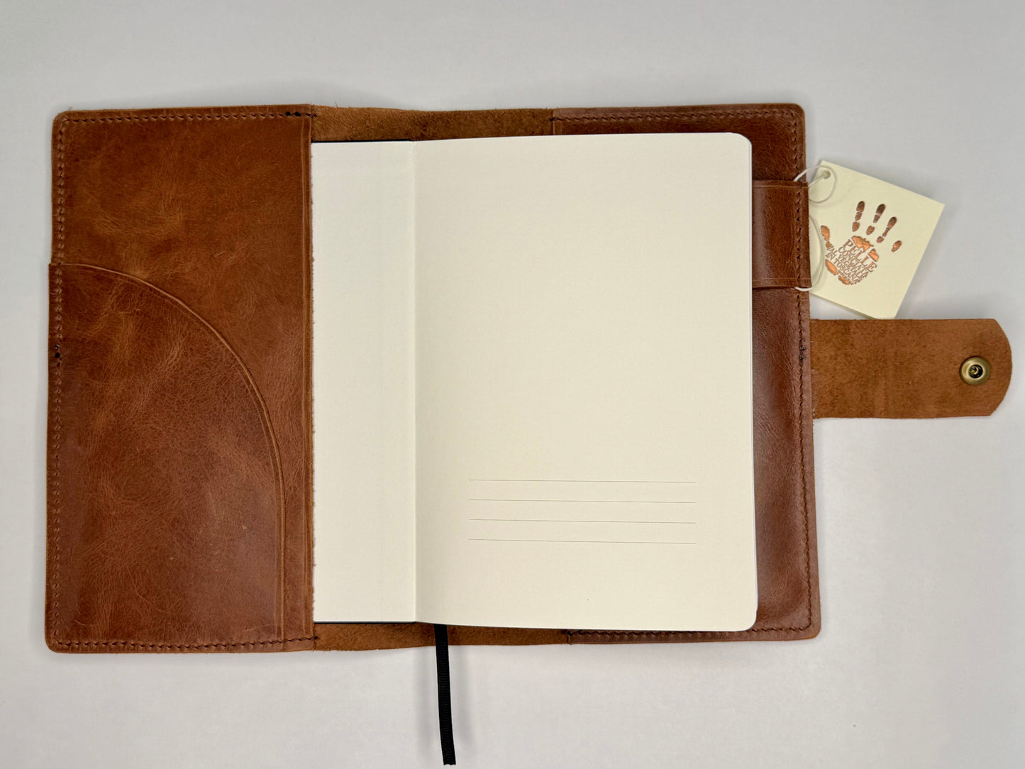 Italian Leather Notebook - Waxy, Cognac